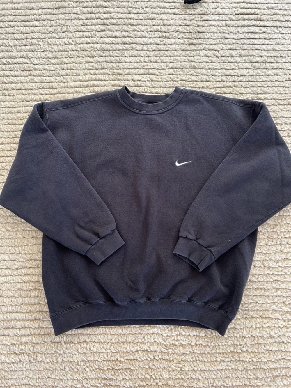 Vintage Nike Mens Size XL Black Crewneck Sweatshirt Pullover Swoosh USA Made